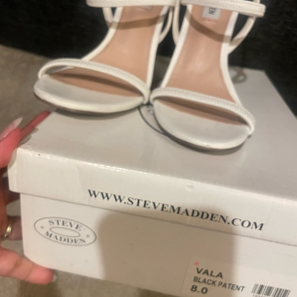 Steve Madden White Strappy Heels